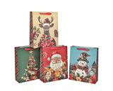 Bulk 48 Floral Vintage Xmas Bag Foiled Lrg 32x26x12cm 4 Asst In Australia - Darrahopens