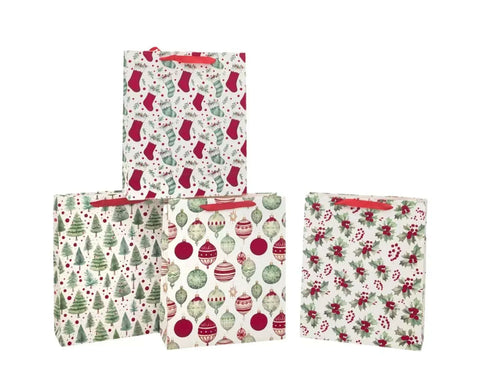 Bulk 48 Red Velvet Traditional Xmas Bag Btl 36x12x10cm 4 Asst In Australia - Darrahopens
