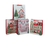Bulk 48 Xmas Village Xmas Bag Lrg 32x26x12cm 4 Asst