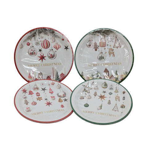 Bulk 48 Hanging Bauble Xmas Paper Plates 18cm pk10 4 Asst In Australia - Darrahopens