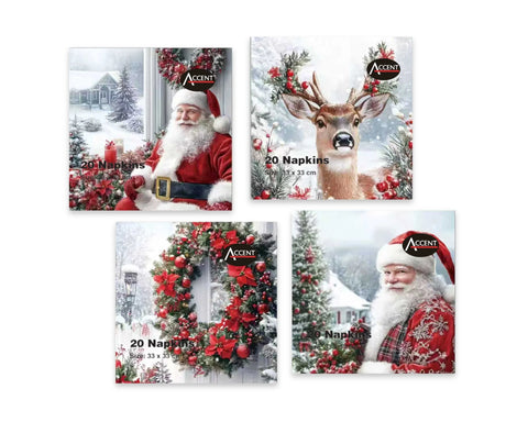 Bulk 48 Winter Magic Xmas Napkin 2ply pk20 33x33cm In Australia - Darrahopens