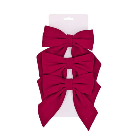 Xmas Burgundy Bow pk3 16x22cm In Australia - Darrahopens