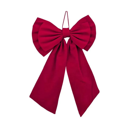 Bulk 12 Xmas Burgundy Double Layer Bow 45x78cm In Australia - Darrahopens