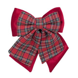 Bulk 12 Xmas Layered Velvet & Tartan Bow 35x40cm In Australia - Darrahopens