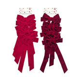Bulk 24 Red & Burgundy Velvet Bow pk4 11x20cm 2 Asst In Australia - Darrahopens