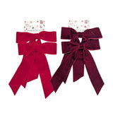 Bulk 24 Red & Burgundy Velvet Bow pk2 14x20cm 2 Asst In Australia - Darrahopens