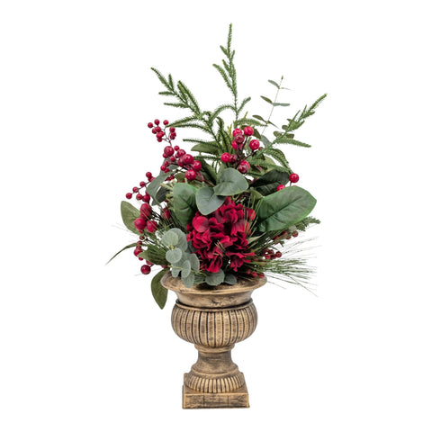 Bulk 3 Xmas Heritage Hydrangea & Berry Pot 66cm In Australia - Darrahopens