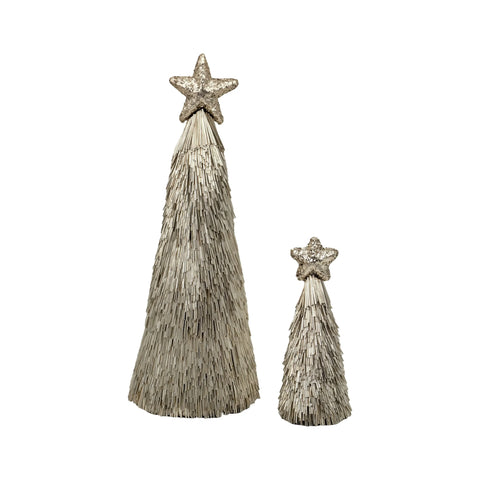 Bulk 8 Champagne Starburst Xmas Tree d14xh36cm In Australia - Darrahopens