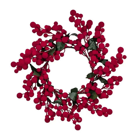 Bulk 8 Xmas Flocking Berry Wreath 58x25cm In Australia - Darrahopens