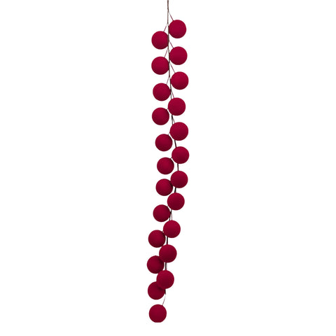 Bulk 12 Xmas Flocking Ball Garland 105cm In Australia - Darrahopens