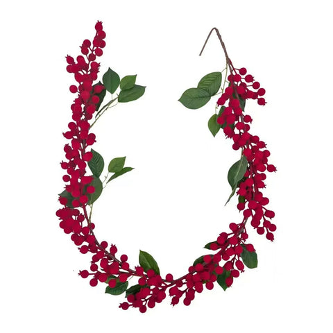 Xmas Flocking Berry Garland 130cm In Australia - Darrahopens