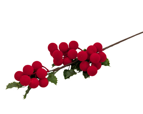 Xmas Flocking Berry Pick 64cm In Australia - Darrahopens