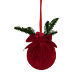 Bulk 24 Xmas Red Velvet Bauble W Ornament 15cm In Australia - Darrahopens