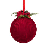 Bulk 6 Xmas Red Velvet Bauble W Ornament 30cm In Australia - Darrahopens