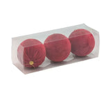 Bulk 12 Xmas Red Velvet Bauble d10cm pk3 In Australia - Darrahopens