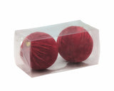 Bulk 12 Xmas Red Velvet Bauble d12cm pk2 In Australia - Darrahopens