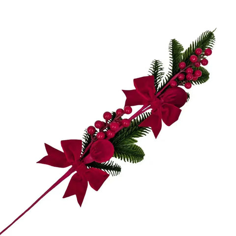 Bulk 24 Xmas Red Velvet Bauble Spray 65cm In Australia - Darrahopens