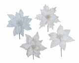 Bulk 36 Xmas White Poinsettia Pick d27-30x30cm 4 Asst In Australia - Darrahopens