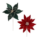 Bulk 24 Xmas Red & Green Poinsettia 30/34x30cm 2 Asst In Australia - Darrahopens