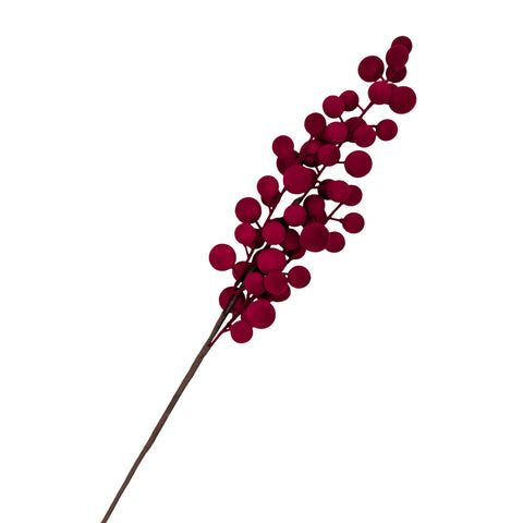 Bulk 24 Xmas Red Flocking Berry Pick 72cm In Australia - Darrahopens