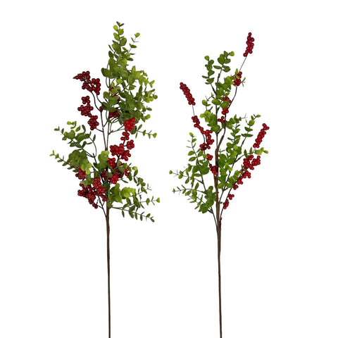Bulk 24 Xmas Berry & Leaves Spray 74cm In Australia - Darrahopens