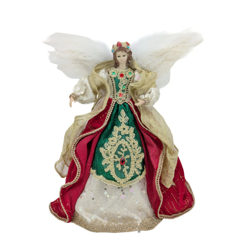 Bulk 4 Xmas Red Velvet Angel Tree Topper 25cm In Australia - Darrahopens