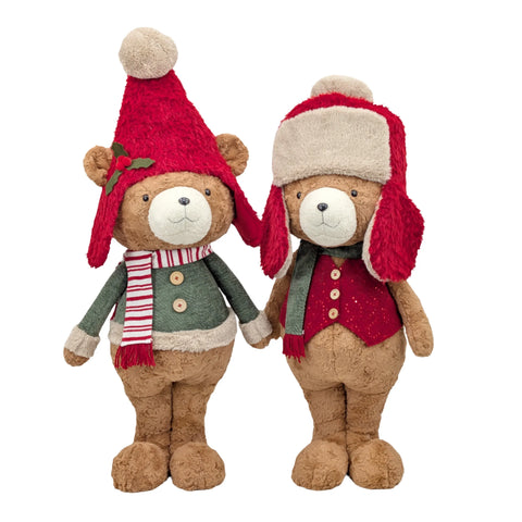 Bulk 2 Xmas Standing Teddy Bear 36x24x90cm 2 Asst In Australia - Darrahopens