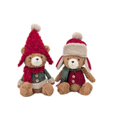 Bulk 6 Xmas Sitting Teddy Bear 16x12x47cm 2 Asst In Australia - Darrahopens