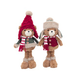 Bulk 6 Xmas Standing Teddy Bear 15x9x40cm 2 Asst In Australia - Darrahopens