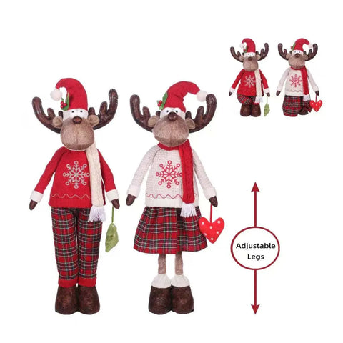 Bulk 4 Xmas Extendable Standing Deer 30x20x66-87cm 2 Asst In Australia - Darrahopens
