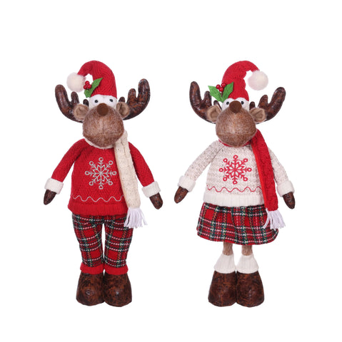 Bulk 6 Xmas Standing Deer 20x13x51cm 2 Asst In Australia - Darrahopens