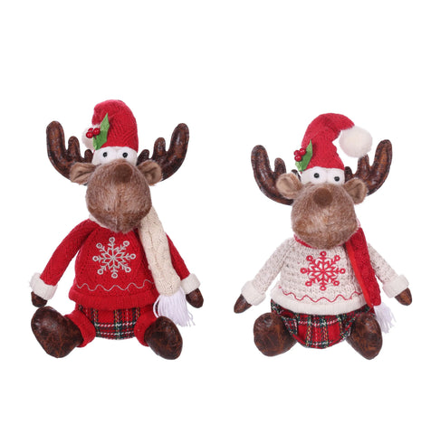 Bulk 8 Xmas Sitting Reindeer 22x15x33cm 2 Asst In Australia - Darrahopens