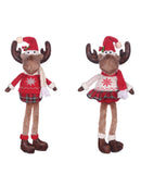 Bulk 12 Xmas Sitting Reindeer W Dangling Legs 16x12x41cm 2 Asst In Australia - Darrahopens