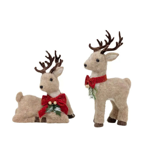 Bulk 8 Xmas Nordic Felt reindeer17x8x33cm 21x10x23cm 2 Asst In Australia - Darrahopens