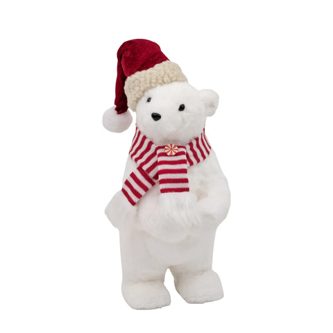 Bulk 4 Xmas Stripe & Snow Standing Bear 19x15x39cm In Australia - Darrahopens