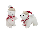Bulk 24 Xmas Stripe & Snow Baby Bear 10x9x20cm 16x9x16cm 2 Asst In Australia - Darrahopens