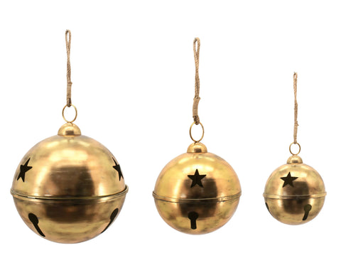 Antique Gold Metal Star Bell s/3 62x62x76cm In Australia - Darrahopens