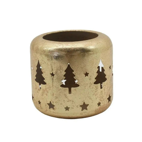Bulk 12 Rustic Gold Metal Lantern 11x11x9.5cm