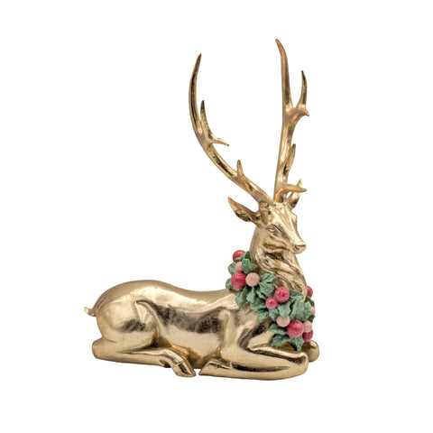 Bulk 3 Gold Reindeer Sitting 25.5x12x34.5cm In Australia - Darrahopens