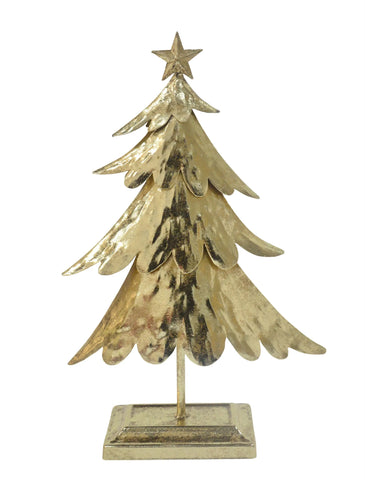 Bulk 6 Rustic Gold Metal Xmas Tree 23x8x37cm In Australia - Darrahopens