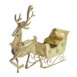 Bulk 2 Rustic Gold Xmas Reindeer & Sleigh 61x16x49.5cm In Australia - Darrahopens