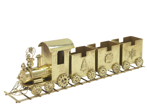 Rustic Gold Metal Train 93x19x28.5cm In Australia - Darrahopens