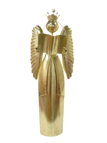 Rustic Gold Metal Xmas Angel 54x31x151cm In Australia - Darrahopens