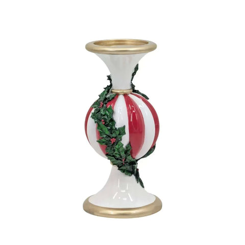 Bulk 4 Christmas Ball Candle Holder W Holly Leaf 12x12x25cm