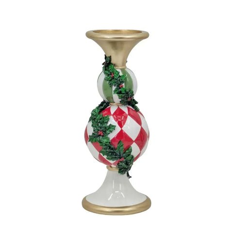 Bulk 4 Christmas Ball Candle Holder W Holly Leaf 12x12x30cm In Australia - Darrahopens