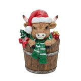 Bulk 4 Xmas Polyresin Highland Cow 17x16.5x25cm In Australia - Darrahopens