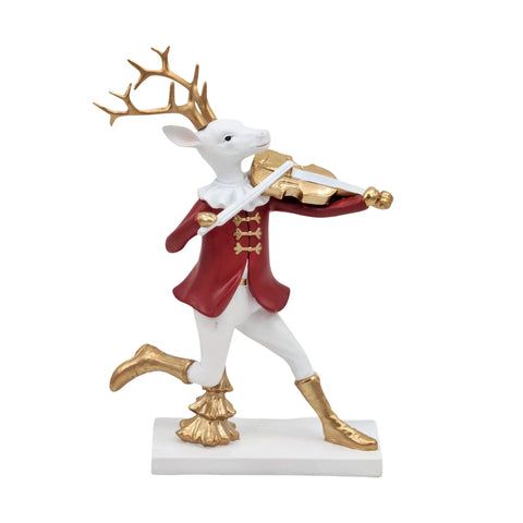 Bulk 6 Polyresin Xmas Reindeer Violinist 16.9x8x24cm In Australia - Darrahopens