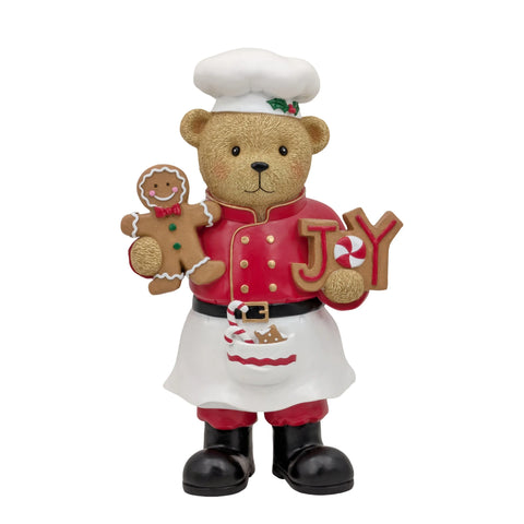 Bulk 4 Polyresin Xmas Bear Chef 26x14x41cm In Australia - Darrahopens