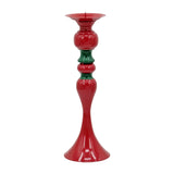 Bulk 6 Xmas Metal Red & Green Candle Holder 13x13x39cm In Australia - Darrahopens