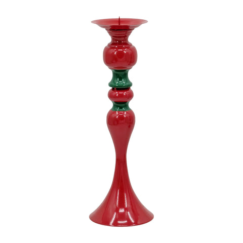 Bulk 6 Xmas Metal Red & Green Candle Holder 13x13x39cm In Australia - Darrahopens